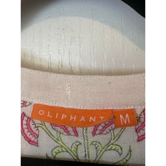 Oliphant Dress Women Size M Algarve Pink Floral Roll Sleeve Tiered Mini Sundress - Picture 9 of 11